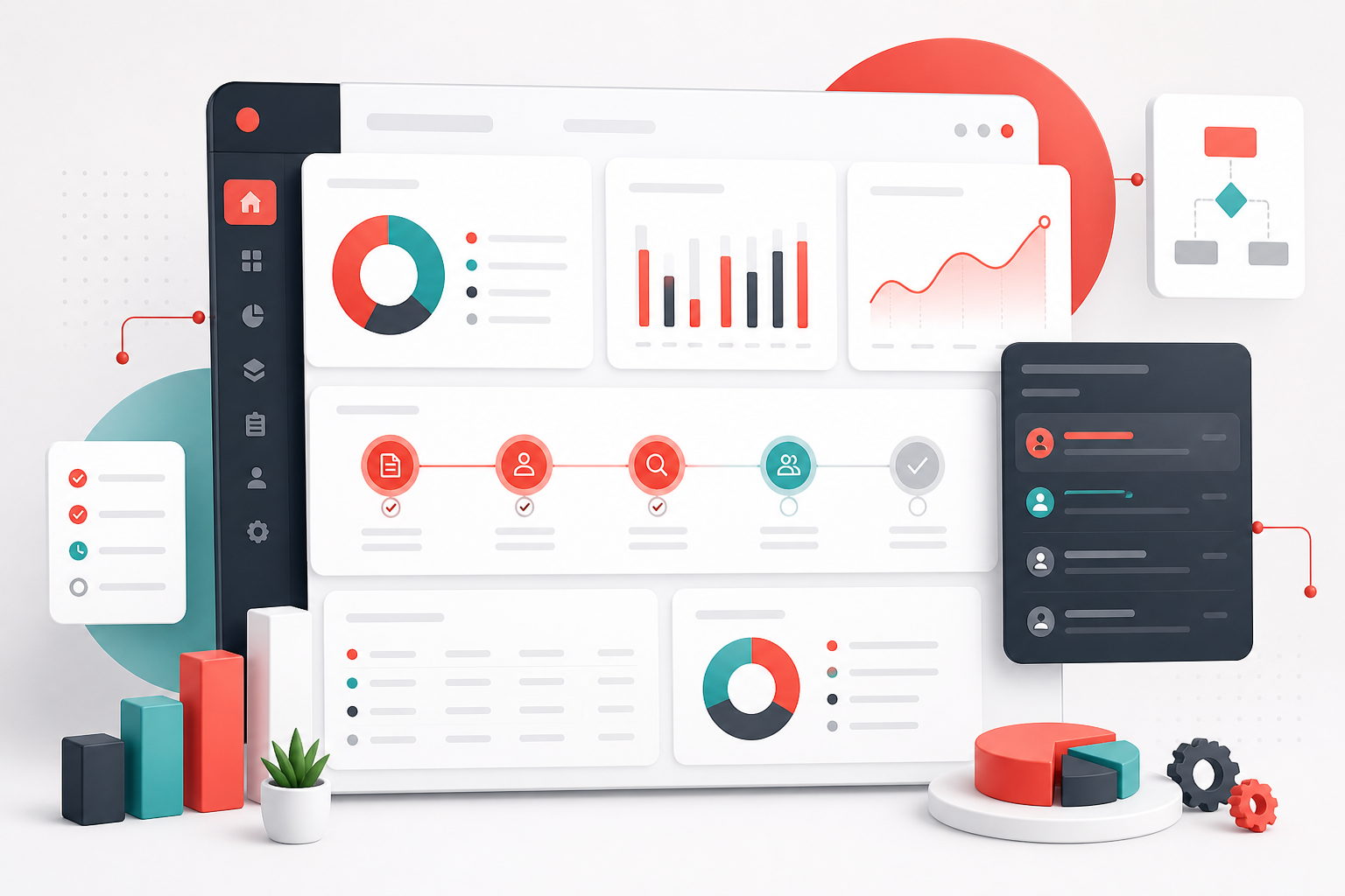 Automating approvals with a connected management dashboard digital solution illustration