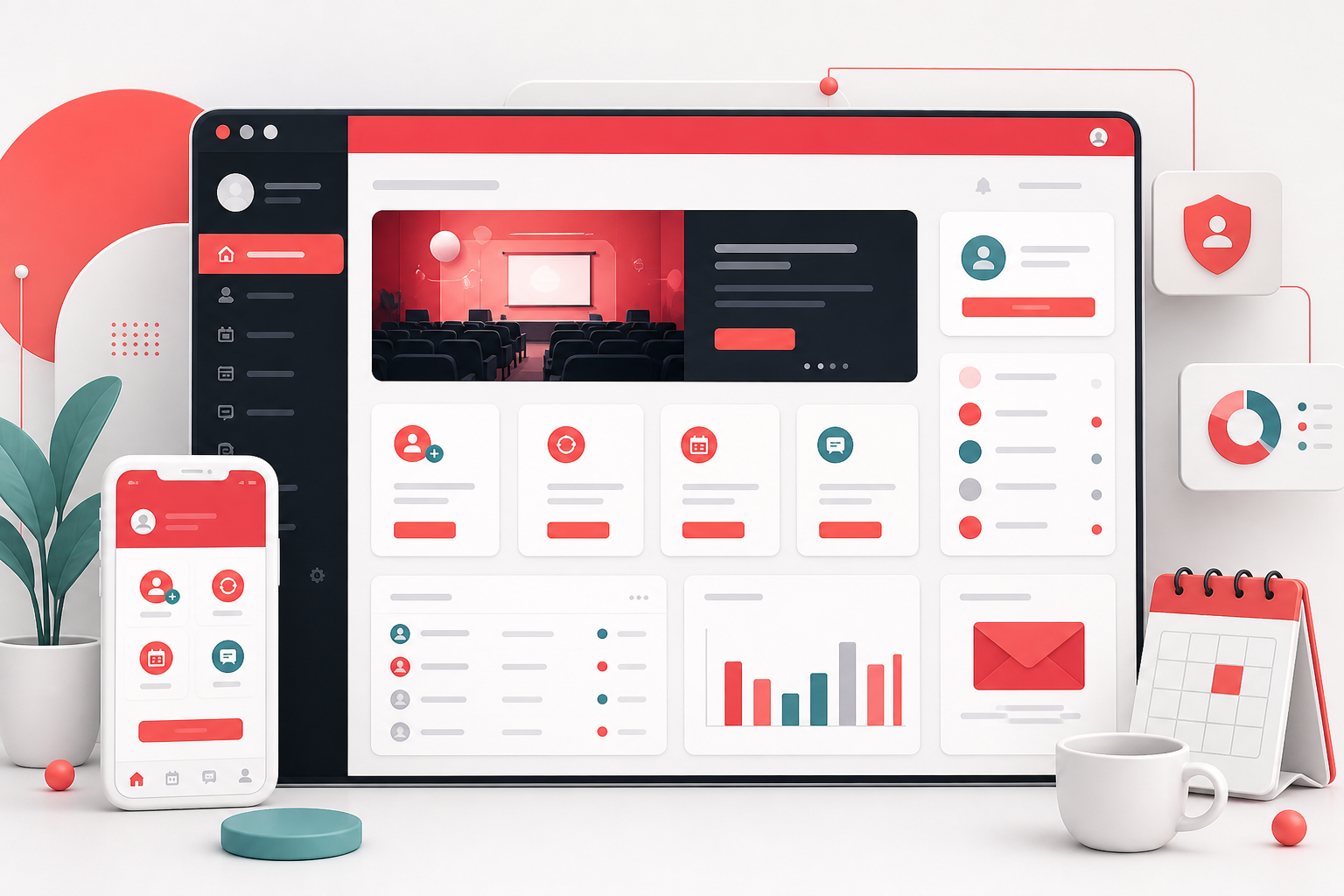 One organised platform for complete member services digital solution illustration