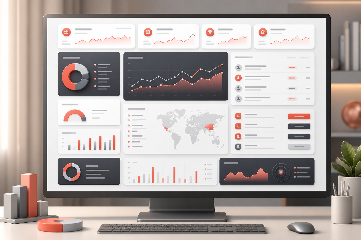 Connected business management dashboard